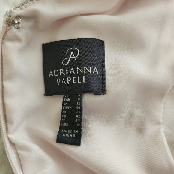 Adrianna Papell Women's Pink Embroidered Midi Fit & Flare Dress - Picture 10 of 12